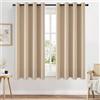 EMEMA Tende Beige Opache con Occhielli 160 CM di lunghezza, Morbide Tende Oscuranti, Set di 2 Tende Oscuranti per Soggiorno Camera da Letto, Tende Opache con Occhielli Ciascuna H160 x B140 CM