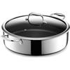 HexClad Padella antiaderente ibrida con coperchio, friggitrice per pollo, 6,6 litri, adatta a tutti i piani cottura