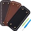 CALFOVERA 5 pz 3 colori PU Pelle Borsa Maglia Uncinetto Fondo Rivetto Base Rettangolare Borsa Creazione Formatrice con Fori 2 pz Uncinetti per Fai Da Te Borsa A Tracolla Borsa Tote Creazione