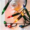 hellum Catena luminosa interna 230 V alimentata a corrente con spina, 10 luci colorate chiare, lunghezza illuminata: 1,35 m, cavo verde, soggiorno, veranda, fai da te, decorazione, festa, Natale