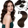 Moresoo Extension Cheratina Capelli Veri Marrone #4 35cm 40g 50 Ciocche | Sfumatura Calda, Integrazione Invisibile, Stile Semplice, Volume Sobrio, Tocco Morbido, Aspetto Sano, Eleganza