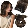 Moresoo Extension Capelli Clip Balayage 25cm 80g 5pz Lisci Remy #2/6/2