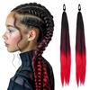 Hopton 2 ciocche di capelli sintetici da intrecciare, 75 cm, ciocche di capelli per capelli intrecciati, extension con elastico per capelli, treccia intrecciata, ciocche di capelli colorate per bambini