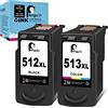 Penguin 512 XL 513 XL 510 XL 511 XL Compatibile con iP2700 MP230 MX350 MP240 MP270 MX410 MP260 MX340 MX330 MX420 Cartucce d'inchiostro per Canon PG-512XL PG-510XL CL-513XL CL-511XL Nero e Colore