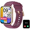 RUIMEN Orologio Smartwatch Donna Chiamata Bluetooth Contapassi con Cardiofrequenzimetro SPO2 Orologio Sportivo con Giochi Monitoraggio Sonno Sfondo Personalizzabile Cronometro Timer Sveglia Viola