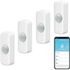 Zecamin Rilevatore di movimento Smart, WiFi Rilevatore di movimento PIR a infrarossi per sistema di allarme, sensore di contatto con monitoraggio remoto dell'app, Notifica di allerta, Compatibile Alexa. 4PCS