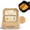 WOW!KITCHEN Kitchenexperts 100 pezzi di carta da forno per friggitrice ad aria calda quadrata 16 x 16 cm, 3 - 6 litri, extra stabile grazie alla superficie strutturata, antiaderente, ciotole monouso airfryer carta da forno, per