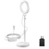 NEEWER BASICS 13cm Ring Light Telefono Scrivania con Stand, Luce Selfie LED 10W con Base di Portatelefono Compatibile con iPhone per Video Laptop Webcam Zoom Videoconferenza Trucco, Bianco BR60