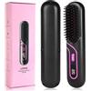 LOPHE Piastra per Capelli, Senza Fili Piastra Lisciante Riscaldamento Rapido, Piastra Capelli Spazzola con Display LCD, 4 Temperature 160°C-220°C per Capelli Lisci, Ricci e Mossi(Nero, C)