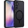 TUUTPU Cover Magnetica per Samsung Galaxy A54 5G, Custodia Traslucida Opaca Posteriore Hard PC con Bumper Silicone TPU Ultra Sottile Antiurto Protettiva Caso, Nero