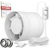 BUMSOU Estrattore Aria 100 mm a Velocità Regolabile, Ventola Aspirazione con Protezione Contro il Surriscaldamento, Ventilatore a Condotto Compatto Silenzioso Potente, Aspiratore Bagno Cucina Tenda