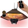 Blumfeldt Stufa Infrarossi Basso Consumo, Pannello Radiante Infrarossi LED, Telecomando, Lampada Infrarossi Riscaldante per Esterni a 3 Temperature 800/1200/2000W, Protezione IP34