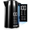 Fohere Bollitore Elettrico con Termostato Regolabile, 4 Temperature Preimpostate per Bollitore da Tè, Bollitore in Acciaio Inox 1,7L, con Funzione di Mantenimento Caldo per 4 Ore