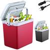 AREBOS Contenitore refrigerante da 25 litri, per raffreddare e mantenere il caldo, mini frigo | termoelettrico | con modalità ECO | 12/230 V per auto e presa | frigo elettrico | Rosso