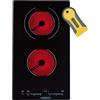 Arebos Piano cottura vetroceramica elettrica | doppia piastra di cottura in vetroceramica | 2 Fuochi | Touch Control | Led Display | 3000 W