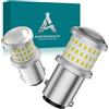 AURORIONCG Lampadine LED P21/5W 12V 24V Bianche 1157 BAY15D 1200LM per Luci Freno Luci Retromarcia【Non Canbus】 (Confezione da 2)
