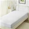 Amazon Basics Coprimaterasso con chiusura lampo, impermeabile e a prova di cimici, Singolo, 90 x 200 x 30 cm, Bianco