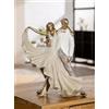 GILDE Figura salsa ballerino in resina dorata effetto metallico, altezza 30 cm, larghezza 27 cm, profondità 11 cm