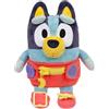 BlueY Dress & Play Baby Bluey peluche, bottone, cerniera, fibbia e cravatta, impara a vestire le bambole per bambini dai 3 anni in su, giocattoli con fibbia per abilità motorie fini
