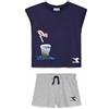 Diadora JG.Set SS Sport Art, Classic Navy, XS Bambine e Ragazze