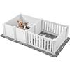 VEVOR Box per Cani Cuccioli 186,5x97x50 cm, Recinto per Parto di Cane in Plastica con Porta Rimovibile, Recinzione per Cuccioli con Tappetino Impermeabile, Facile da Pulire