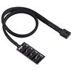 Cuifati Hub ventola CPU del computer a 4 pin, raffreddamento della CPU del PC 4 pin/3 pin PIN cavo di alimentazione Hub Connettore multi splitter Cavo adatto per ventole per computer desktop da 12 V Ventole d