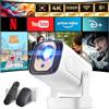 wowlink Proiettore 2025 [Auto Focus & 1080P Nativo & Apps integrate] Mini Proiettore 4K Auto Correction WiFi 6 Bluetooth 5.4 Videoproiettore Portatile Compatibile con HDMI/TV Stick/Memory Stick/Laptop, Nero