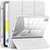 INFILAND Compatibile con Custodia per iPad di 10a generazione 2022, Custodia per ipad 10.9 con Retro e cornice Cristallina [ Anti-Ingiallimento ] con Supporto per Matita, Argento