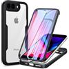 Phoona Cover per iPhone 8 Plus/iPhone 7 Plus con Pellicola Protettiva Trasparente, Antiurto Silicone Custodia 360 Gradi Full Body Protezione, AntiGraffio Robusta Cover per iPhone 8 Plus, Nero