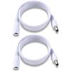 KUOQIY 2 Pezzi 1m 5.5x2.1 mm 24V 12V Cavi di Prolunga per Alimentazione DC, DC Cavo Estensione Maschio a Femmina 22AWG, per Telecamera Sicurezza CCTV, DVR, Bianco