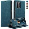 owlhold Cover per samsung A23/M23,Cover Samsung Galaxy A23/M23 Magnetica Portafoglio Flip[Antiurtoo][Cavalletto][Carta Fessura] Custodia Pelle per Samsung Galaxy A23/M23 -Blu-verde