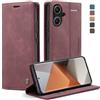 Phernykas Cover per Xiaomi Redmi Note 13 Pro Plus 5G, Flip Libro in Pelle Premium, Wallet Case con Porta Carte, Portafoglio Case Chiusura Magnetica, [Antiurtoo][Cavalletto] Custodia, Vion-rosso