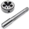 Aoyswuz 2 Pezzi Maschiatura e Rotondo M14 x 1,5 Macchina Vite Rubinetto HSS Maschi per Filettare, Set Filiera per Filettatura per Dado a Vite di Riparazione Filettatura (M14)
