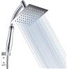 Voolan Soffione Doccia Voolan Rain con Braccio Doccia Portatile, Soffione Doccia a Cascata Quadrato ad Alta Pressione da 15cm con Kit di Supporto, Cromato