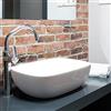 Waschbecken24 Lavandino bagno in ceramica di design, lavabo per il bagno degli ospiti (45x32x13cm, Bianco / A106)