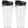 BORDEAG Tazza Di Ricambio Per Frullatore,2 Pezzi 710 Ml Tazza Di Ricambio Frullatore Per Ninja Con Coperchio Rimovibile,Bicchiere Per Frullatore Nutri Per Frullatori Ninja,SS100,SS101,SS300