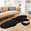 ORINOVA Tappeto Camera da Letto 60x180 cm Nero Salotto Morbido Tappeto Lavabile Moderno