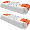 AGOTD 2 trasformatori LED da 1-15 W da 230 V a 12 V, alimentatori, senza sfarfallio LED, nessun trasformatore, bassa tensione, per alogeni LED G4 MR16 GU5.3