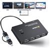 KCEVE Adattatore da USB a 4 HDMI, display multi-monitor, 5 schermi separati, supporto modalità mirror/estendi, compatibile con Windows, M1/M2 Mac OS, con funzione schermo nero