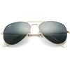 Pro Acme Occhiali da sole Aviator Grande Telaio In Metallo Non Polarizzato Lente Cristallo Cornice dorata/grigio cristallo. L