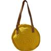 MIGURA Borsa Donna In Paglia Rafia Estate Spiaggia, Navicella In Vimini Fatto a Mano, Totte a Spalla Circolare Naturale Stile Etnico Boemio Ecologico Rotondo Giallo, giallo
