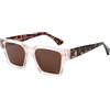 OuShiun Occhiali da sole da uomo, protezione UV400, antiriflesso, unisex, classici, rettangolari, per viaggi, guida, pesca (champagne tartaruga)