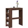 QJBSAVVA Tavolo Alto da Bar con 3 Ripiani in Multistrato Marrone Rovere, 90x40x103,5 cm, Design Compatto per Cucina, Soggiorno e Sala da Pranzo