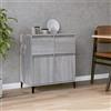 FIRBNUS 60x35x70 cm Credenza Soggiorno Grigio Sonoma in Legno Multistrato Mobiletto Ingresso Madia Soggiorno Mobiletto Multiuso Mobile Ingresso Mobile Ripostiglio Da Interno Design Minimalista