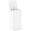 COSTWAY 34 L Mobile Portabiancheria per Bagno, Cesto Organizzazione Lavanderia in Legno, in Stile Moderno, 30 x 30 x 61 cm, Bianco (Con Borsa Interna)