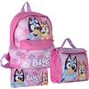 Bluey & Bingo Kids Zaino, borsa per il pranzo e astuccio per matite, rosa, Zaini