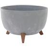 Siena Garden Oslo Stone - Vaso per piante effetto cemento, 40 x 25 cm, in plastica/fibra di legno sui piedi, con inserto