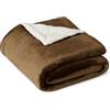 Amazon Basics Coperta Plaid in Pile Sherpa Reversibile per Divano, 127 x 152 cm, Marrone