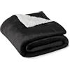 Amazon Basics Coperta Plaid in Pile Sherpa Reversibile per Divano, 127 x 152 cm, Nero