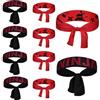 TINA.WIN 10 Pezzi Ninjas Party Fascia Ninja Karate Bambini，Accessori Per Partys Ninja Per Bambini Ninjas Party，Fasce Ninjass Party Favors，Natale Halloween(Rosse/Nero）
